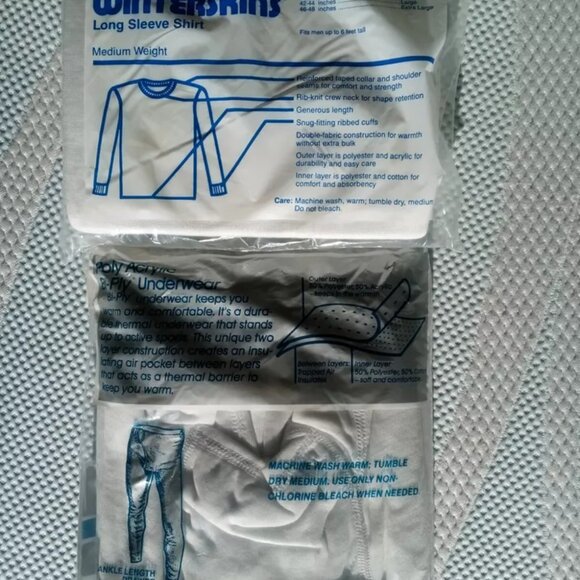 Vintage NOS Sears Roebuck Winterskins Men's Medium Thermal Underwear Set - USA - Picture 2 of 3